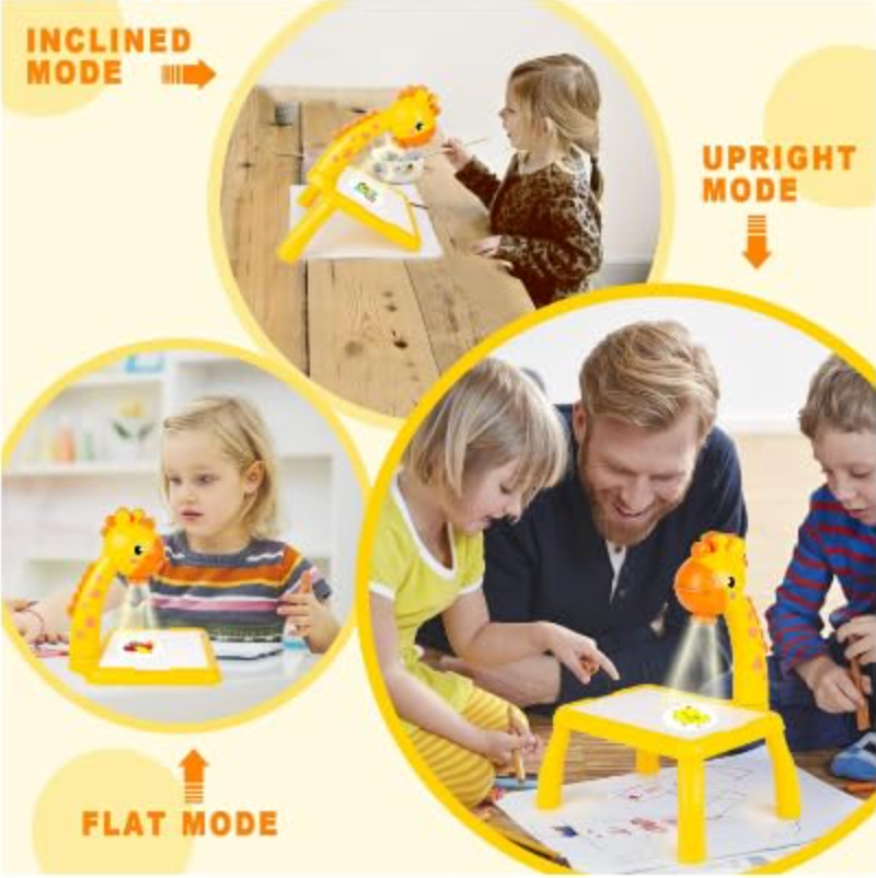 Kids Drawing Table With Music & Led Projector