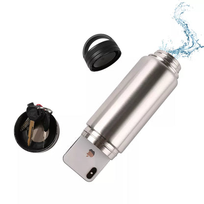 Water Bottle with Storage Stash Compartment