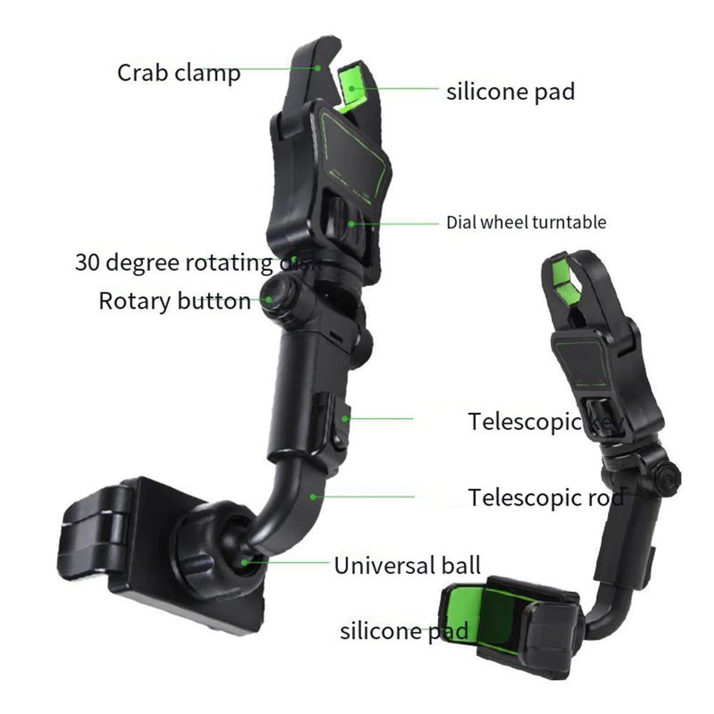 Rearview Mirror Mounted 360 Degree Rotation Universal Phone Holder