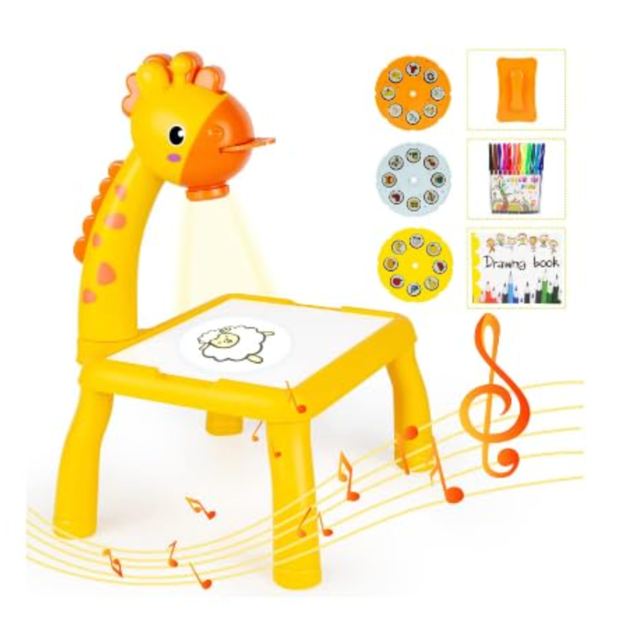 Kids Drawing Table With  Music  & Led Projector